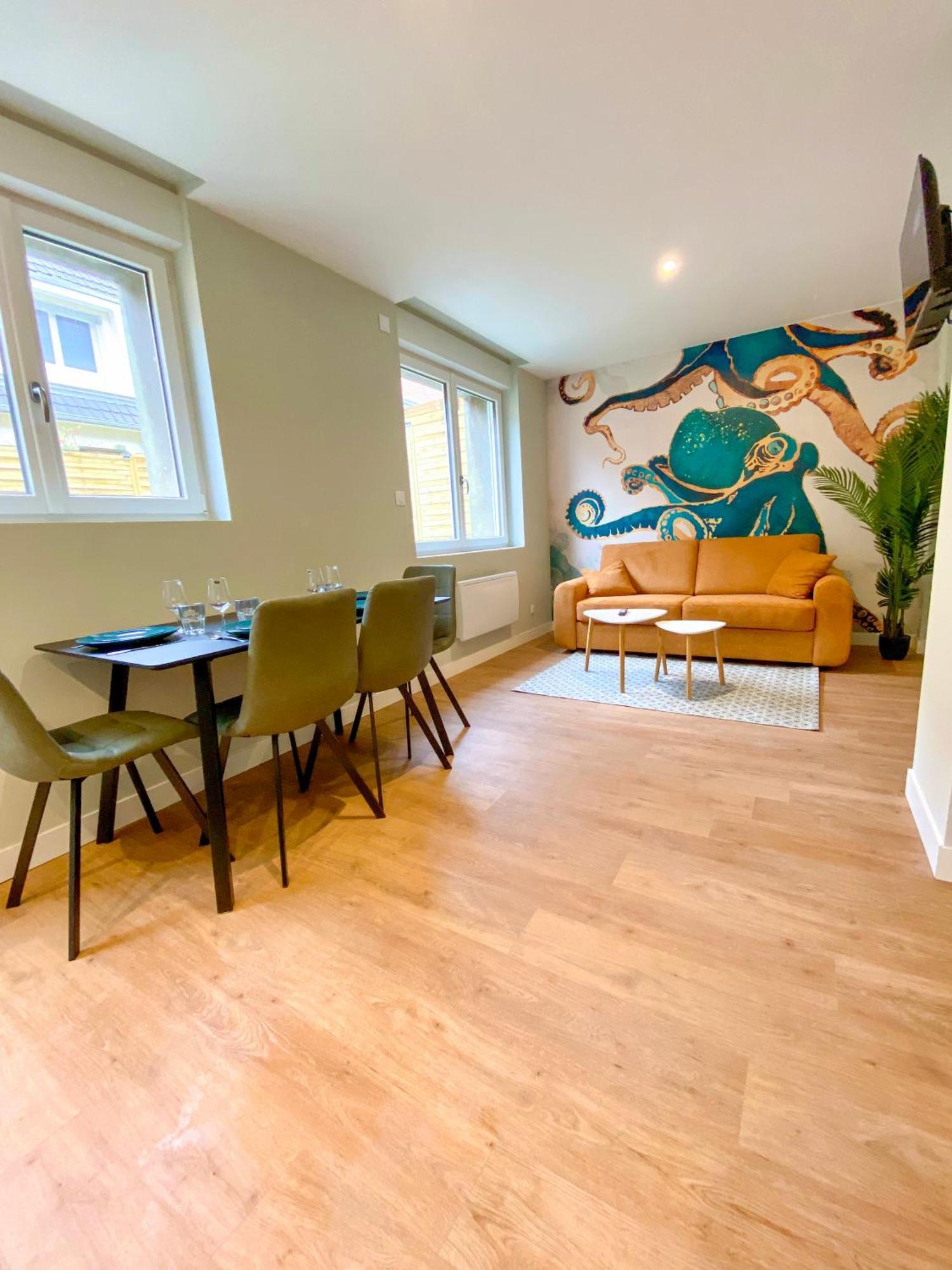L'Octopus - Appartement 2 Adultes 2 Enfants Jardin, Proche Centre Et Plage Le Portel Luaran gambar